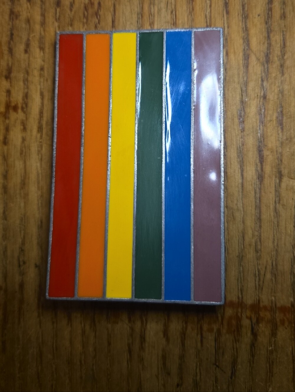 Rainbow Flag Enamel Metal Belt Buckle- Multicolor Pride Heavy Metal MFG